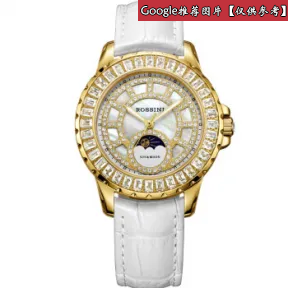 罗西尼/Rossini 典美时尚系列  金色不锈钢，镶无色透明锆石 自动机械 女表 SR5622G01C