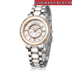 罗西尼/Rossini 典美时尚系列  玫瑰金色全光不锈钢，镶钻 石英 女表 SR5670T01C