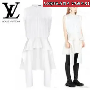 路易威登/Louis Vuitton 侧镶面无袖褶饰连衣裙 1A50W7