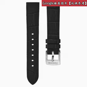 施华洛世奇/Swarovski 20mm表带 带缝线皮革 黑色 不锈钢 5534392