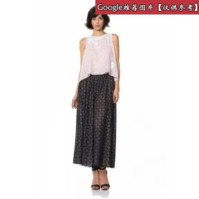  花朵网纱阔腿裤套装 ASU16256MXH-PE-BK