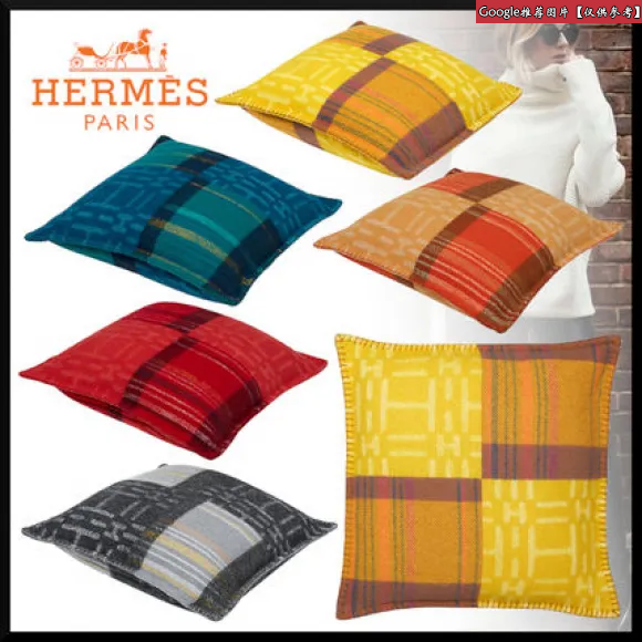 爱马仕/Hermes 灰色 Scott'H靠枕 H103121M_05