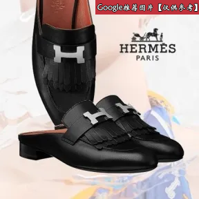 爱马仕/Hermes 黑色 Rivoli穆勒鞋 H181066Z_01350