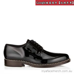 Jimmychoo/吉米周 黑色漆皮系带鞋 PENNPAT010003
