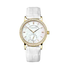 朗格/A.Lange&sohne  Saxonia 系列 34毫米 18k黄金镶钻，表圈镶嵌52颗圆钻，1.3克拉 手动机械机芯 女表 835.021