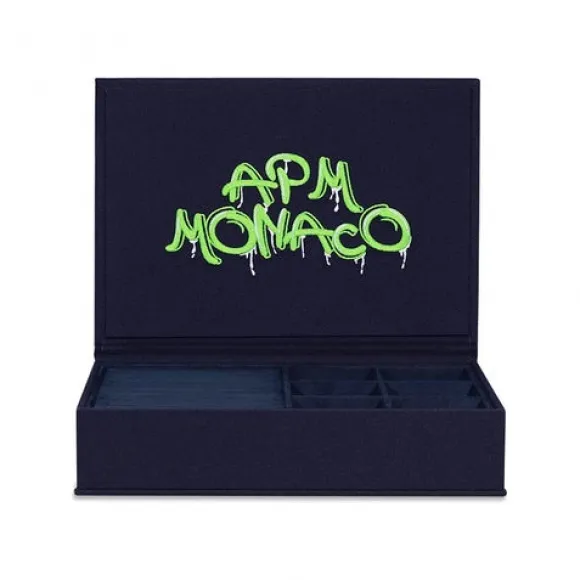 APM 大号绿色刺绣APM Monaco涂鸦珠宝盒 ACCESS36ENG