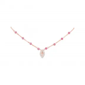 APM 粉金色纯银粉珠项链配坠饰 RC4742XTM