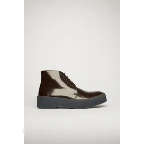 阿克尼/Acne 男士 皮革德比鞋 酒红色/灰色 BD0130-CJL