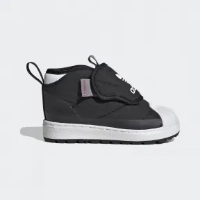 阿迪达斯/Adidas ORIGINALS 黑/白 男童|女童 SUPERSTAR 360 BOOT I 经典运动软底雪地靴 FV7266