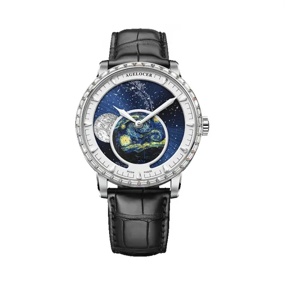 艾戈勒/Agelocer Astronomer 天文学家系列 316L精钢 40mm 自动机械机芯 男表 6401E1