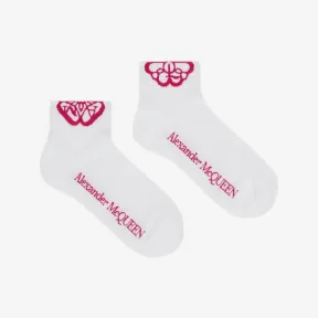 亚历山大麦昆/Alexander McQueen 女士白色 Cut Seal Logo 袜子 7328633D56Q9041 811222089