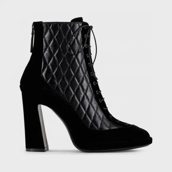 阿玛尼/Armani 拉链皮革高跟靴子丨靴子- X3M321XM726