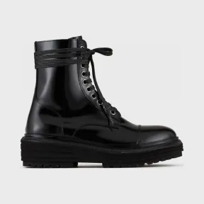 阿玛尼/Armani 亮面皮革系带靴子丨靴子-男生 X4M348XF486