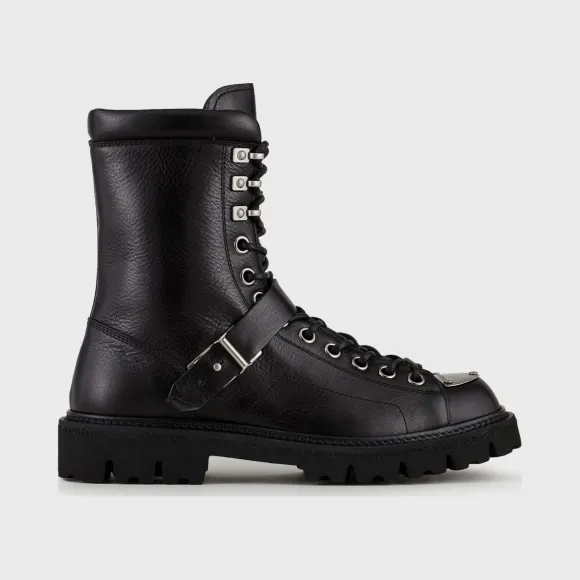 阿玛尼/Armani 拉链带扣皮革靴子丨靴子 X4M351XF505