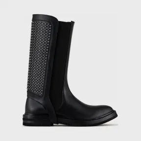 阿玛尼/Armani 铆钉皮革靴子丨靴子 X4O005XF506