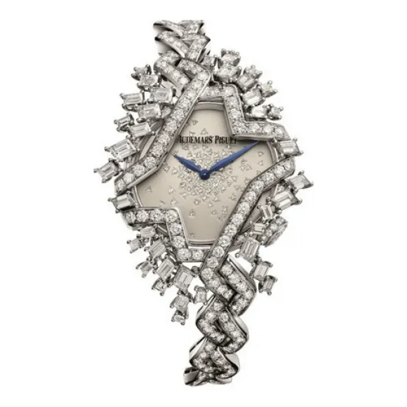 爱彼/Audemars Piguet  高级珠宝系列 18K白金表壳镶嵌明亮型切割美钻 手动机械机芯 女表 79417BC.ZZ