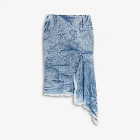 巴黎世家/Balenciaga CRINKLE WASH 侧三角布拼接摆裙 54168101op