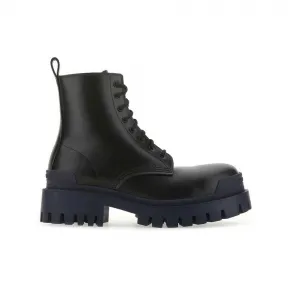 巴黎世家/Balenciaga 黑色 / 海军 皮革 100% 中踝靴 590974WA9671040