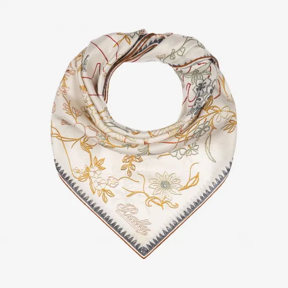 巴利/Bally 多重骨白色真丝斜纹绸围巾 6227589