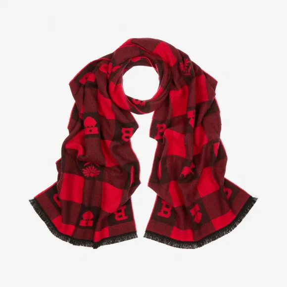 巴利/Bally 多重深红色羊毛羊绒混纺围巾 6229479