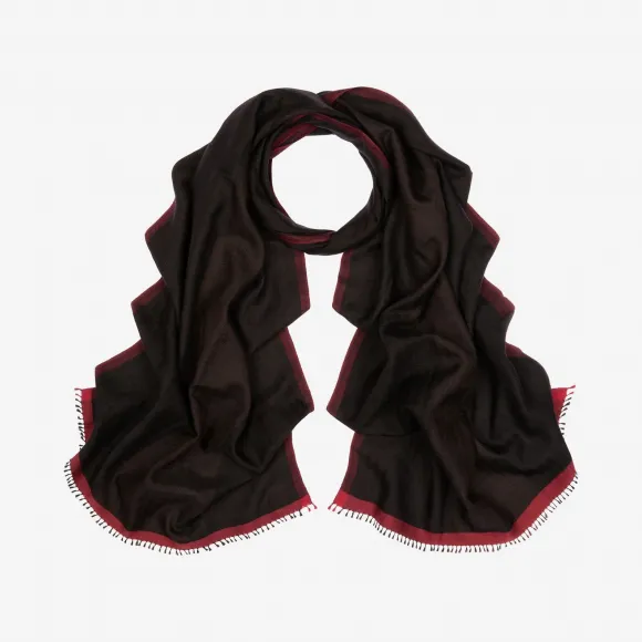 巴利/Bally 墨蓝色丝绸羊毛混纺围巾 6229507