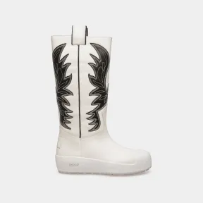 巴利/Bally 女士白色和黑色尚贝里皮革长靴 6302967