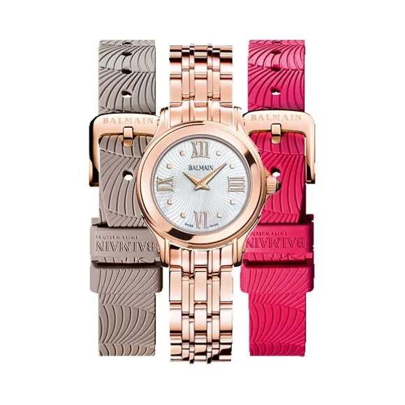宝曼/Balmain Éria Mini Round 精钢镀玫瑰金 石英机芯 女表 B1839.11.82