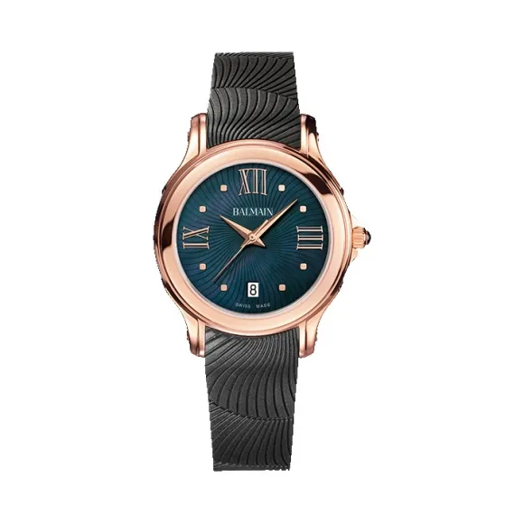 宝曼/Balmain Éria Lady Round 精钢镀玫瑰金 石英机芯 女表 B1859.32.62