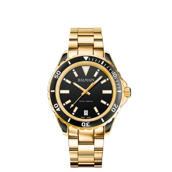 宝曼/Balmain 38.5MM 不锈钢镀金 陶瓷 石英机芯 女表 B43303365