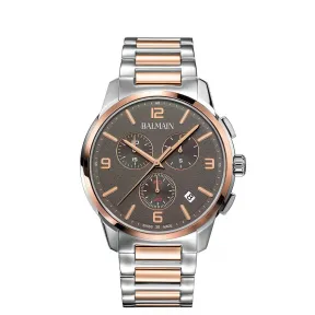 宝曼/Balmain 42MM 不锈钢镀玫瑰金 石英机芯 男表 B74883354