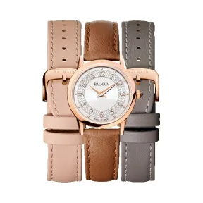 宝曼/Balmain Éria Bijou 精钢镀玫瑰金 石英机芯 女表 B8559.11.24