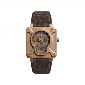 柏莱士/Bell&ross 46 MM CuSn8锡青铜 自动机械机芯 BR0192-SKULL-BR