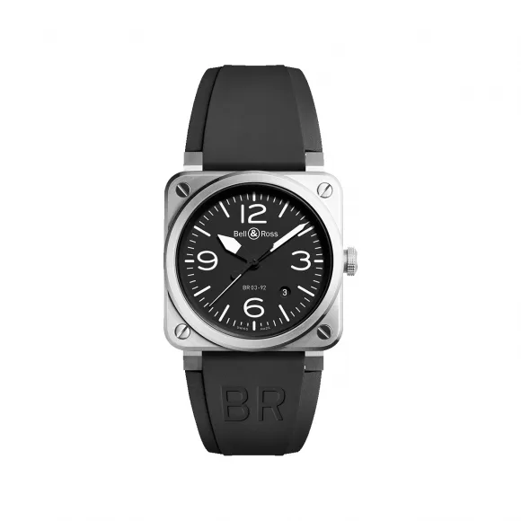 柏莱士/Bell&ross Instruments 系列 42MM 磨砂抛光精钢 自动机械机芯 男表 BR0392-BLC-ST