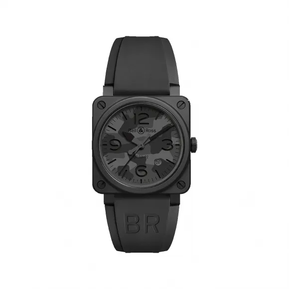 柏莱士/Bell&ross Instruments 系列 42MM 哑光黑色陶瓷 自动机械机芯 男表 BR0392-CAMO-CE-SRB