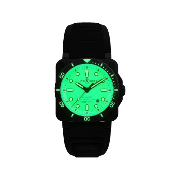 柏莱士/Bell&ross 42 MM 雾面黑色陶瓷 自动机械机芯 BR0392-D-C5-CE-SRB