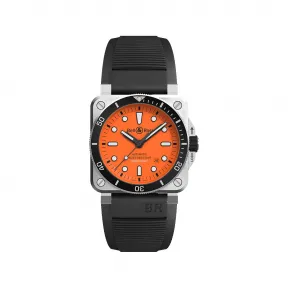 柏莱士/Bell&ross Instruments 系列 42MM 磨砂和抛光精钢 自动机械机芯 男表 BR0392-D-O-ST-SRB