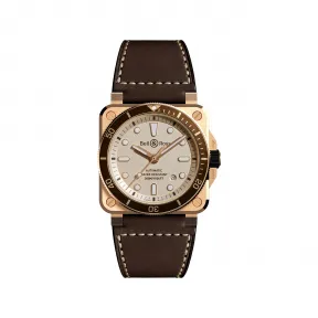 柏莱士/Bell&ross 42 MM 缎面打磨及抛光CuSn8锡青铜 自动机械机芯 男表 BR0392-D-WH-BR-SCA