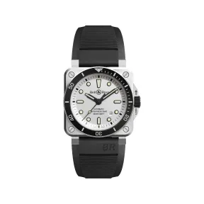 柏莱士/Bell&ross Instruments 系列 42MM 磨砂和抛光精钢 自动机械机芯 男表 BR0392-D-WH-ST-SRB