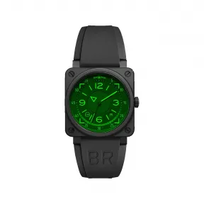 柏莱士/Bell&ross Instruments 系列 42MM 哑光黑色陶瓷 自动机械机芯 男表 BR0392-HUD-CE-SRB