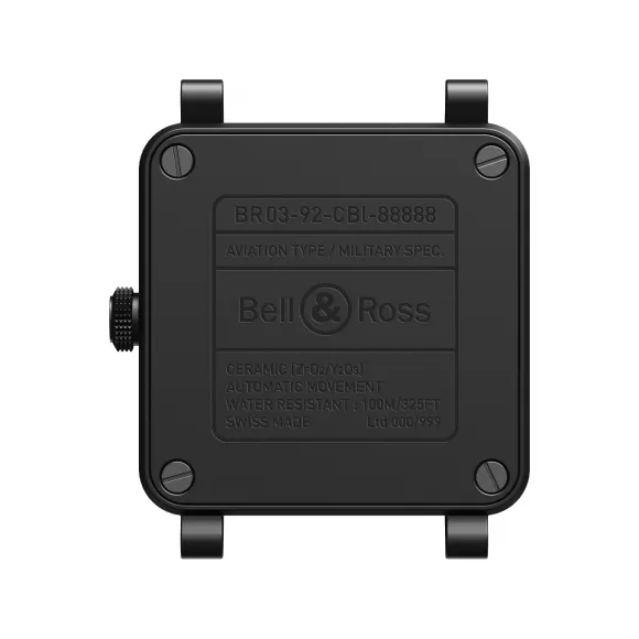 柏莱士/Bell&ross Instruments 系列 42MM 哑光黑色陶瓷 自动机械机芯 男表 BR0392-IDC-CE-SRB