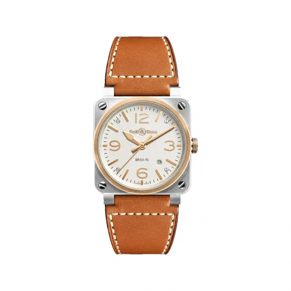 柏莱士/Bell&ross Instruments 系列 42MM 缎光抛光精钢 自动机械机芯 男表 BR0392-ST-PG-SCA