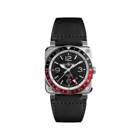 柏莱士/Bell&ross Instruments 系列 42MM 磨砂和抛光精钢 自动机械机芯 男表 BR0393-BL-ST-SCA