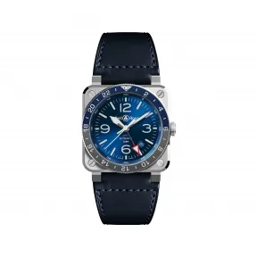 柏莱士/Bell&ross 42 MM 缎面打磨及抛光不锈钢 自动机械机芯 男表 BR0393-BLU-ST-SCA