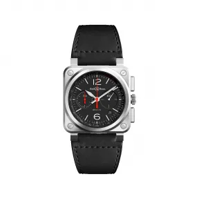 柏莱士/Bell&ross 42 MM 缎面抛光不锈钢 自动机械机芯 男表 BR0394-BLC-ST-SCA