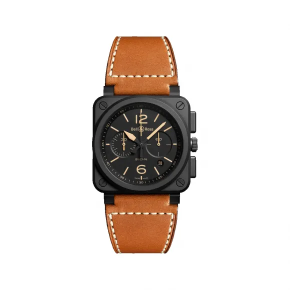 柏莱士/Bell&ross Instruments 系列 42MM 哑光黑色陶瓷 自动机械机芯 男表 BR0394-HERI-CE