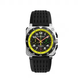 柏莱士/Bell&ross Instruments 系列 42MM 缎光修饰的抛光精钢 自动机械机芯 男表 BR0394-RS19-SRB