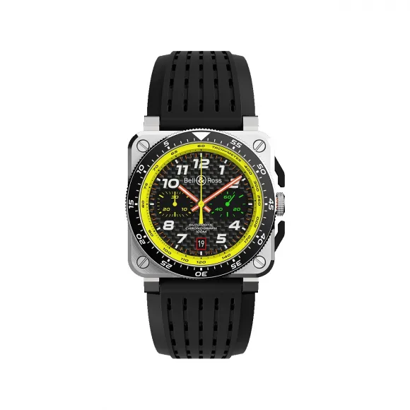 柏莱士/Bell&ross Instruments 系列 42MM 缎光修饰的抛光精钢 自动机械机芯 男表 BR0394-RS19-SRB