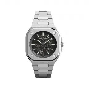柏莱士/Bell&ross Instruments 系列 40MM 磨砂与抛光精钢 自动机械机芯 男表 BR05A-BL-SK-ST-SST