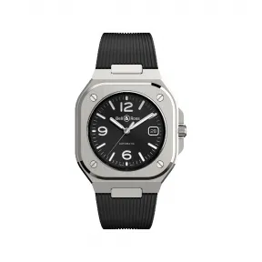 柏莱士/Bell&ross Instruments 系列 40MM 磨砂抛光精钢 自动机械机芯 男表 BR05A-BL-ST-SRB