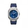 柏莱士/Bell&ross Instruments 系列 40MM 磨砂抛光精钢 自动机械机芯 男表 BR05A-BLU-ST-SRB